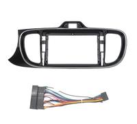 Kit De Marco Y Soporte Consola Central Panel Tablero Estéreo 9 Pulgadas Radio Coche para Kia para PEGAS para SOLUTO 2018 2019 POMPOMPUR(Fascia and Cable)