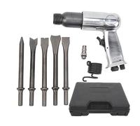 Kit de martillo de aire resistente, herramienta de taladro de cincel neumático, martillo eléctrico con 5 taladros y caja de almacenamiento, cincel de aire multifuncional para (Cañón mediano de 190 mm)