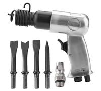Kit de martillo neumático de cincel de aire, martillo de aire de manejo recto de carrera de 150 mm con 5 cinceles, cincel neumático de servicio pesado para limpieza de,