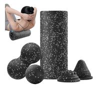 Kit de masaje de rodillo, no deslizante, rueda de ejercicio, músculo de la herramienta, 14,5 x 6 x 6 pulgadas, rodillo compacto de recuperación, gris, para espalda estiramiento, yoga, gimnasio