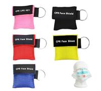 Kit De Máscara Cpr De 5 Piezas Con Llavero Con Barrera Respiratoria De Válvula Unidireccional, Adultos, Mascarillas de Reanimación de Emergencia