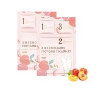 Kit de mascarilla exfoliante para pies, tratamiento exfoliante con mousse limpiadora, calcetines exfoliantes y crema hidratante, para talones secos y agrietados, y callosidades.,2PCS