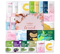 Kit de Mascarillas Faciales, 24 piezas Cuidado Facial Adolescente Kit Regalo, con Mask Facial + Mascarillas Faciales Nocturnas + Mascarillas de Barro + Cremas + Parches Ojos + Parches Labiales