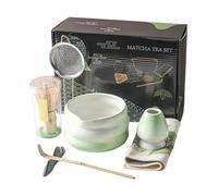 Kit de matcha, juego de matcha japonés con cuenco y batidor, kit de té japonés con colador y cuchara para mujeres, hombres, amantes del té, ceremonia en casa, café, desayuno, leche