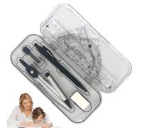 Kit De Matemáticas - Conjunto De Brújulas De Geometría 10x - Redacción De La Geometrs Ía De La Con Caja De Almacenamiento, Conjunto De Precisión De Compass, Herramientas De Geometría De