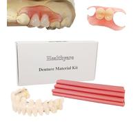 Kit de material de prótesis para reparar dientes perdidos o dientes falsos de dentadura completa (material de las encías y dientes falsos)