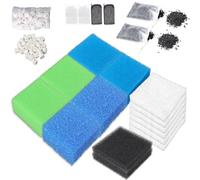 Kit de Material Filtrante Compatible con Juwel Bioflow 3.0 M para Acuario | Incluye Esponja de Filtro, Carbón Activo, Anillos Cerámicos y Fibra Filtrante para Mantenimiento del Sistema
