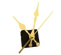 Kit de mecanismo de cuarzo con manecillas largas para aficionados a la construcción de relojes de pared decorativos de diversos materiales de base (dorado)