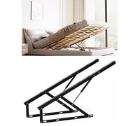 Kit de mecanismo elevador hidráulico de cama de almacenamiento de alta resistencia, 1 par de bisagras plegables for armazón de cama y sofá cama, solución que ahorra espacio.(Black,3.9ft/120cm)