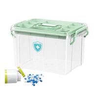 Kit de medicamentos para el hogar - Caja de almacenamiento de primeros auxilios | Conveniente y portátil para organizar sus medicamentos en casa, compartimento para almacenar sus medicamentos y