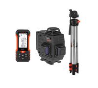 Kit de Medición Láser Profesional Dnipro-M - Nivel Láser Verde ML-816G, Telémetro Láser 100TF (100 m) y Trípode FD-150 Giratorio con Funda y Rosca 1/4” para Interior y Exterior