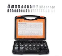 Kit de medidor de rosca de aluminio para medición de tamaño de pernos y tuercas, compatible con estándares métricos e imperiales con estuche de almacenamiento organizado para talleres o proyectos de