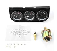 Kit de medidor triple 3 en 1: voltímetro, termómetro de agua y manómetro de presión de aceite; tacómetro automotriz combinado para tablero de coche de 12 V con carcasa de ABS y