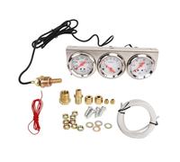 Kit de medidor triple para automóvil de 52 mm Esfera blanca Voltímetro de temperatura del agua y presión de aceite de 12 V Medidor para automóvil con sensor Construcción de