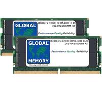 Kit de memoria RAM SODIMM de 64 GB (2 x 32 GB) DDR5 4800 MHz PC5-38400 262 pines para portátiles y portátiles