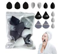 Kit de mezcla cosmética - esponjas de maquillaje, aplicador de cimientos y sweept | Espuma sin látex, bordes redondeados y, textura de secado rápido con estuche de almacenamiento para una aplic