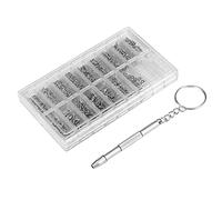 Kit de Micro Tornillo de Juego de Reparación de Anteojos con Tornillos y Almohadillas de 1000 Piezas Micro Tweezer para Reloj Reloj Spectacle Eyewear Reparación (Tipo 2)