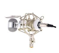 Kit de micrófono de condensador unidireccional con abrazadera de metal a prueba de golpes para parabrisas de bajo ruido y alta sensibilidad para transmisión vocal en vivo, canto, radiodifusión musical