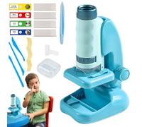 Kit de Microscopio Científico para Niños | Microscopio Educativo con Luz LED para Experimentos,Juguetes Educativos De Exploración Científica para Casa Y Viaje