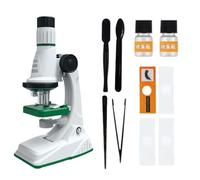 Kit De Microscopio Educativo Para El Aumento De -200x-200X Con Luz LED, Lente Óptica De Precisión Y Vitrinas Preparadas | Herramienta Científica Portátil para Niños, Niñas