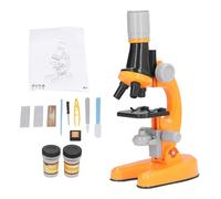 Kit de microscopio para niños Microscopio LED 1200X con portaobjetos de muestras Juguete educativo científico Regalo de cumpleaños para niños Niños Niñas Material plástico 22 x (Naranja)
