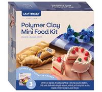 Kit de mini alimentos de arcilla polimérica para manualidades, kit de escultura con herramientas, tiza, rodillo y arcilla polimérica para hacer embutidos en miniatura, pasteles y aretes, juego de