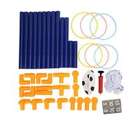 Kit de Mini balón de fútbol para Suelo 2 en 1: Juego de balón para niños pequeños, portería de fútbol para Interiores y Exteriores con Red y Juego de Lanzamiento de Aros, Set de
