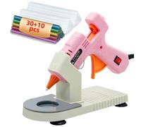 Kit de mini pistola de pegamento caliente con 40 barras de pegamento | Mini pistola de pegamento de precalentamiento rápido de 20 W, boquilla de precisión anticaída, interruptor de encendido
