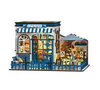 Kit De Miniatura De Cafetería De Madera para Hacer Tú Mismo, Figura con Luz LED para Decorar El Escritorio del Hogar, Regalo Hecho A Mano para Adultos. Sunshine Café