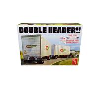 Kit de modelo AMT Skill 3, remolque furgoneta tándem de dos cabezales, modelo a escala 1/25 de AMT