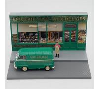 Kit De Modelo De Coche De Caja De Arena con Escena De Aleación 1:43 para Renault Estafette Van Deli Fresh Store, Coche De Juguete No Control Remoto Modelos