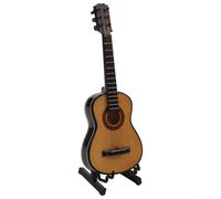 Kit de modelo de guitarra de madera para mini réplica de instrumentos musicales, decoración coleccionable detallada para estante de 15 cm (madera)