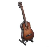 Kit de modelo de guitarra de madera para mini réplica de instrumentos musicales, decoración coleccionable detallada para estante de 15 cm (café)