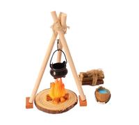 Kit De Modelo De Hoguera En Miniatura - Accesorios para Casa De Muñecas Escala 1 12,Estatuilla Ornamental de Fogata y en Miniatura,para Reuniones Familiares en Interiores y Exteriores Jardín