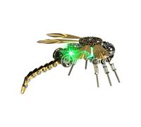 Kit de modelo de insectos de rompecabezas de metal 3D, 260 piezas, kit de modelo de libélula mecánica Steampunk con luz nocturna LED, decoraciones creativas de escritorio para oficina y hogar