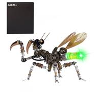 Kit de modelo de insectos de rompecabezas de metal 3D, 300 piezas, kit de modelo mecánico steampunk con luz nocturna LED, decoraciones creativas de escritorio para oficina y hogar