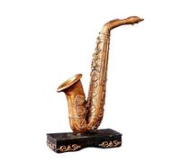 Kit De Modelo De Instrumento Musical Adornos De Saxofón Retro Y Antiguo Modelo De Escaparate Restaurante Hogar Chapa De Hierro Artesanía De Resina Decoración