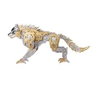 Kit de modelo de lobo de rompecabezas de metal 3D, 384 piezas, montaje de lobo de guerra mecánico steampunk con articulaciones articuladas, decoraciones creativas para el hogar u oficina