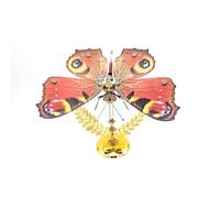 Kit de modelo de mariposa de rompecabezas de metal 3D, 100 piezas de bricolaje Steampunk mecánico Aglais Io pavo real modelo mariposa con alas ajustables, escritorio único, decoración de arte creativo