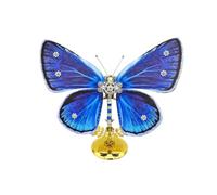 Kit de modelo de mariposa de rompecabezas de metal 3D, 100 piezas de bricolaje steampunk mecánico Celastrina Argiolus modelo de mariposa con alas ajustables, escritorio único, decoración de arte