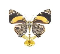 Kit de modelo de mariposa de rompecabezas de metal 3D, 100 piezas de bricolaje Steampunk mecánico de ojo de pavo real modelo de mariposa con alas ajustables, escritorio único, decoración de arte