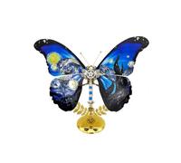 Kit de modelo de mariposa de rompecabezas de metal 3D, 100 piezas de bricolaje Steampunk mecánico noche estrellada modelo de mariposa con alas ajustables, escritorio único, decoración de arte creativo