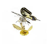 Kit de modelo de mariposa de rompecabezas de metal 3D, 100 piezas de bricolaje Steampunk mecánico Papilio Xuthus modelo de mariposa con alas ajustables, escritorio único, decoración creativa de arte