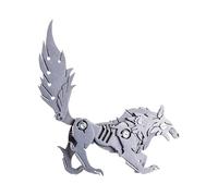 Kit de modelo de metal 3D de lobo - Asamblea de adornos desmontables, divertido conjunto desmontable, modelo de lobo de metal trabajado por expertos, lo que resulta en detalles increíbles