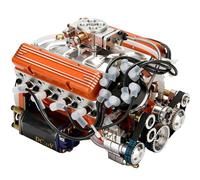 Kit de modelo de motor de metal, construye tu propio motor V8, adorno educativo de escritorio para aficionados y coleccionistas