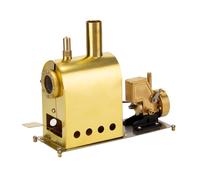 Kit de modelo de motor de vapor, 65 x 46 x 73 mm, modelo de motor de vapor de cobre puro con caldera, accesorio de experimento de física para aficionados (G-1B)