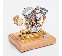 Kit de modelo de motor de vapor que funciona, RETROL 4.2CC V-Twin motor de gasolina de 4 tiempos, réplica de motor de motocicleta EVOLUTION a escala 1/5 para demostración de educación científica