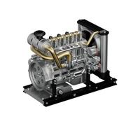 Kit de modelo de motor diésel L4, escala 1/10, mini motor en línea Ohv de 4 cilindros con sistema de refrigeración para exhibición de experimentos científicos, más de 300 piezas