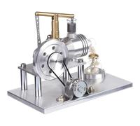 Kit de Modelo de Motor Stirling con Barra de Equilibrio, minimodelo de Motor de Vapor con generador LED y Tubo de Calentamiento de Vidrio, Utilizado para la enseñanza de experimentos de física