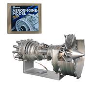 Kit de modelo de motor Turbofan, modelo educativo TR900 plateado, más de 150 piezas y componentes móviles, kit educativo de ciencia, principios de ingeniería aeroespacial, regalo para adolescentes y